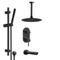Matte Black Tub and Shower Set With Rain Ceiling Shower Head and Hand Shower